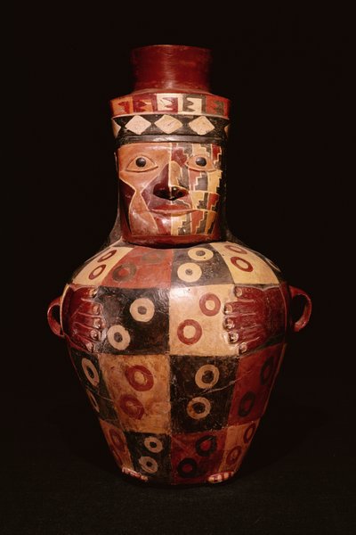 Effigy jar, Coastal Tiahuanaco style, Fundo Pacheco, Rio Grande de Nazca, Peru by Peruvian School